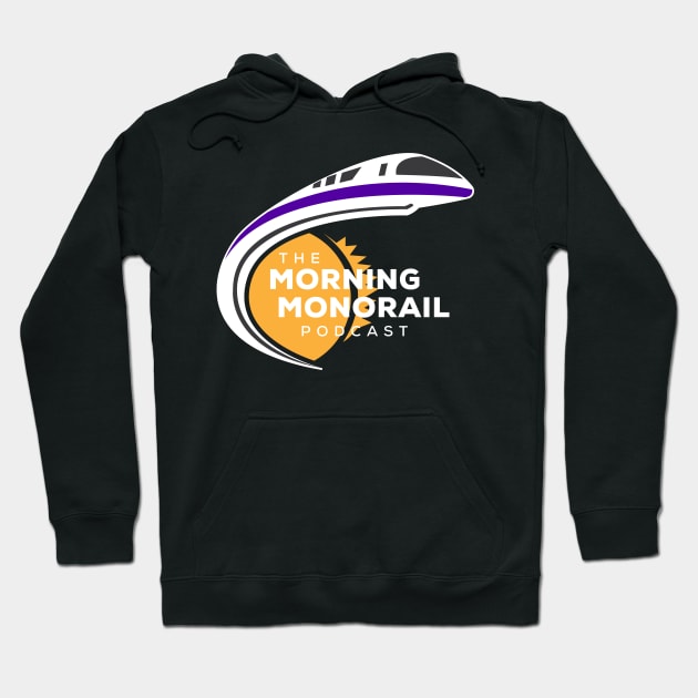 Morning Monorail Logo w/ Text Overlapping the Sun Light Color Hoodie by MorningMonorail